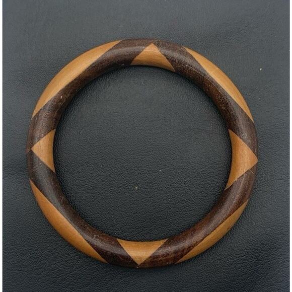 Handmade Wooden Bangle Bracelet Boho Beautiful Wood - Picture 2 of 4